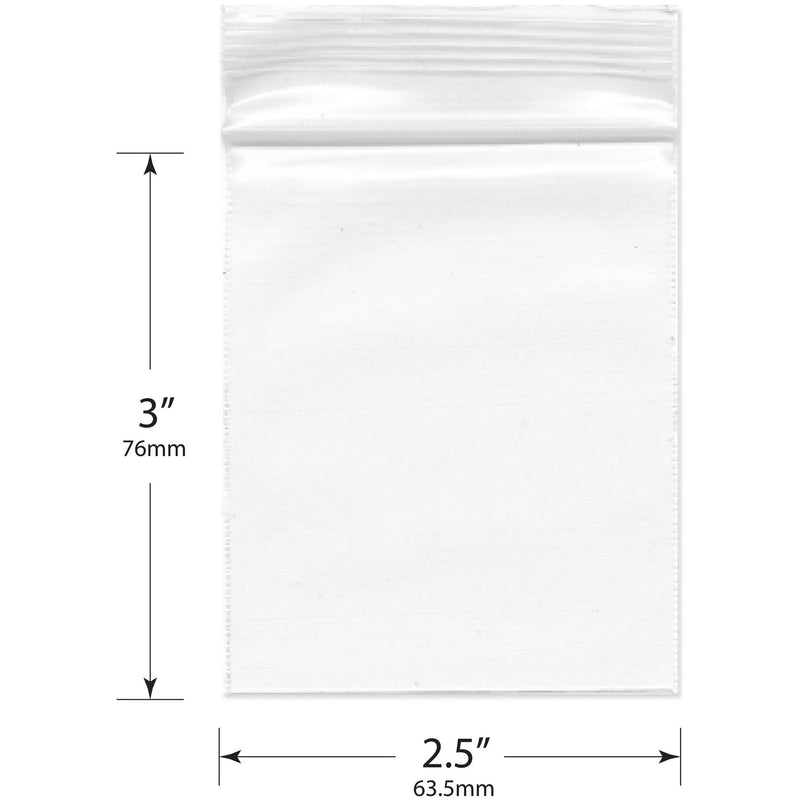 Plymor 2.5 x 3 inch, 4 Mil Zipper Reclosable Bags (Pack of 200) | Heavy-duty plastic for jewelry, beads, rings, earrings, pills, vitamins, spices, coins, screws & small parts 2.5" x 3" (200 Count)