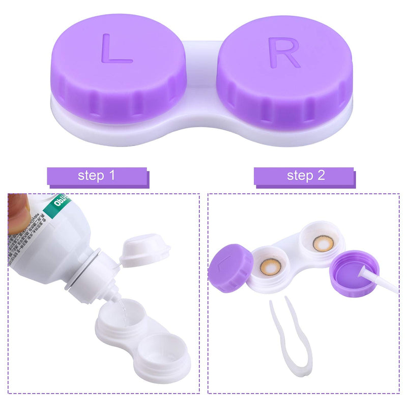 [Australia] - Elcoho 36 Pack Colorful Contact Lens Case Left/Right Contact Lens Soak Storage Contact Lens Travel Container, 4 Colors 