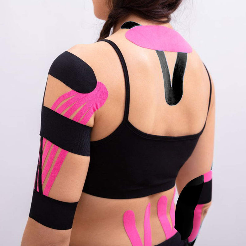 [Australia] - 3 Pack Kinesiology Tape, Water Resistant Muscle Support Adhesive Sport Tape for Pain Relief, Latex Free Cotton Elastic Athletic Tape for Joints, Knee, Ankle, Shoulder, Wrist - Black 4in 5.5yd 