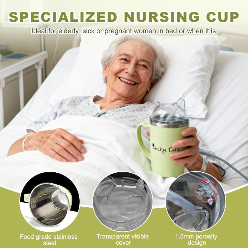 Sippy Cup for Adults, 3-in-1 Beakers for Elderly, 350ml Anti Choke Non Spill Cups for Elderly, Adult Sippy Cups for The Elderly Non Spill with Lid and 30cm Straw for Disabled Drinking Aids A