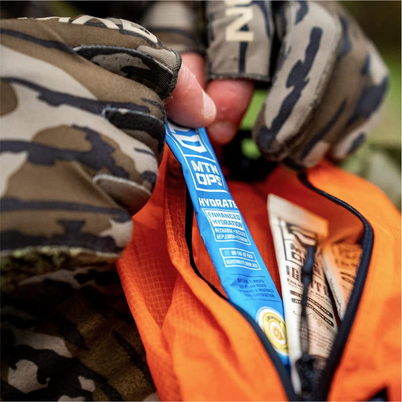 [Australia] - MTN OPS Hydrate Electrolytes Powder Drink Mix, 20 Single Serving On-The-Go Electrolyte Packs with Over 1000mg of Electrolytes per Serving, Mango Peach 