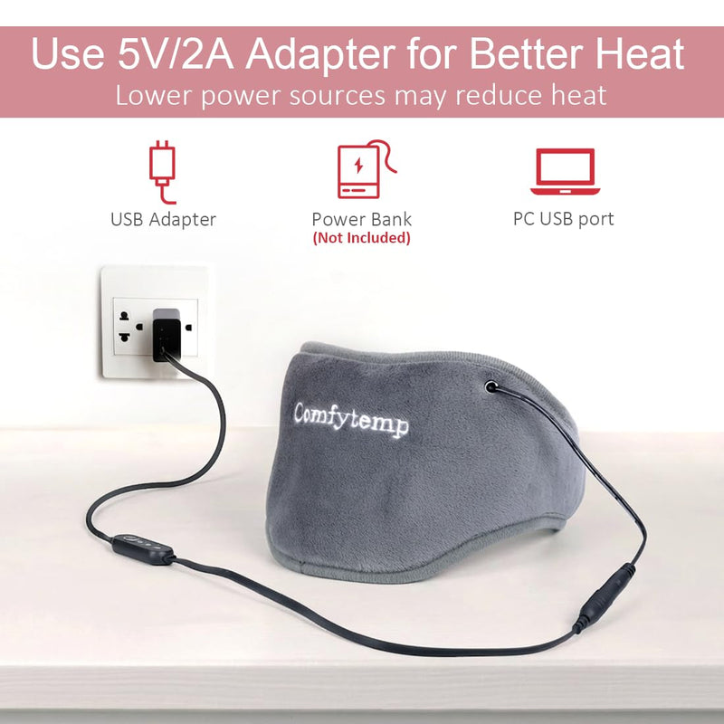 Neck Heating Pad, USB Wearable Heating Pad, Heated Neck Wrap for Warmth | 3 Heat Auto-Off, Electric Thermal Brace, Small USB Warmer for Daily Use, Gift for Women Grandma, 16"-22"