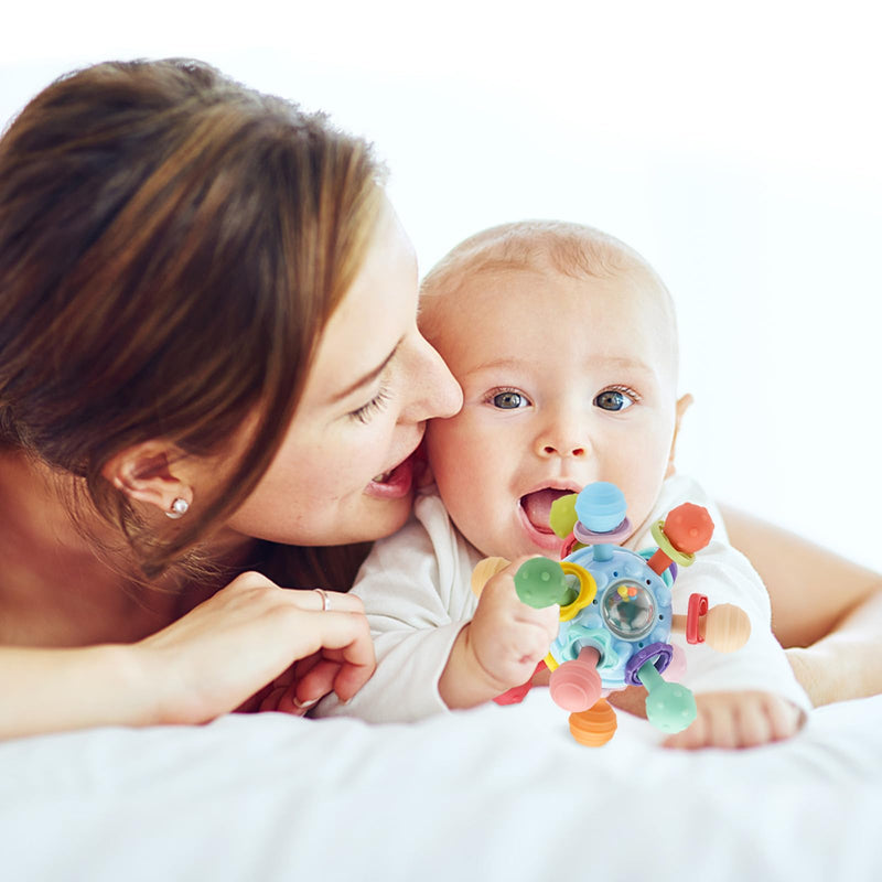 [Australia] - Baby Montessori Sensory Toys for 0-6 6-12 Months, Food Grade Teething Toys for Babies 0 3 6 9 12 18 Months, Newborn Infant Learning Developmental Toys Gifts for 1 2 Year Old Boys Girls Blue 