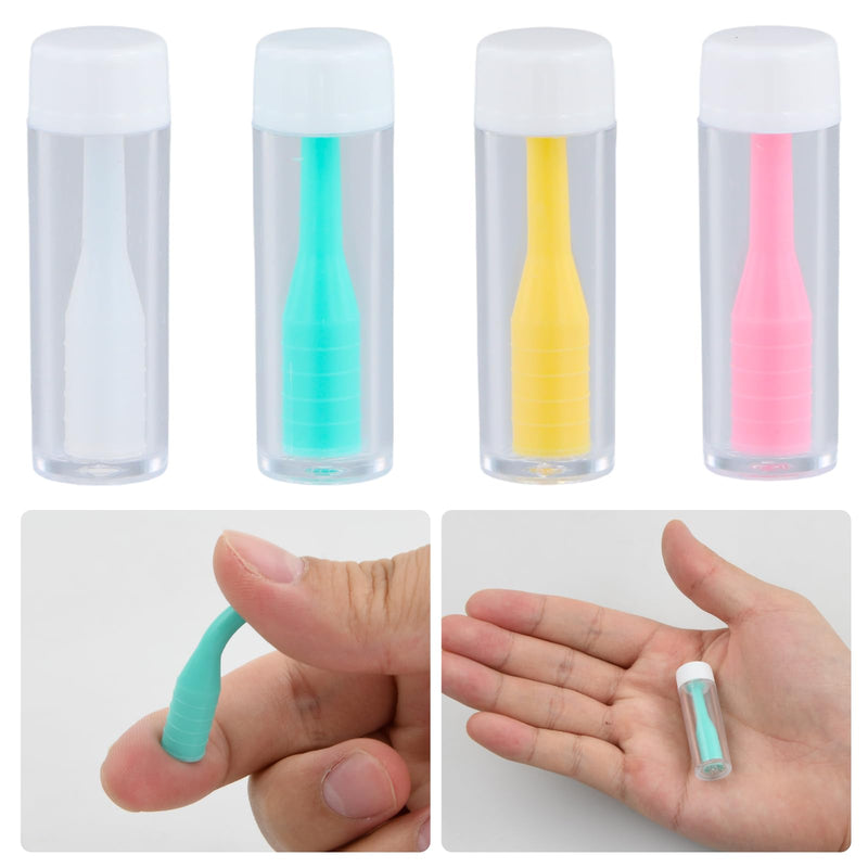 [Australia] - Anseom Silicone Contact Lens Remover Hard, Pack of 4 Contact Lens Inserters with Bottle Contact Lens Insertion Removal Tool for Travel Home Use 