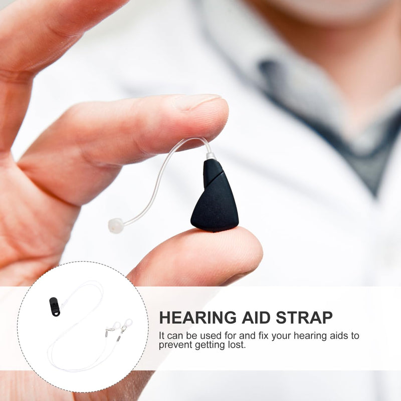 iplusmile Hearing Aid Retention Cord – Anti-Loss Clip Strap for Secure BTE Hearing Device Fixation – Lightweight ABS Material with Transparent Design – for Seniors, Adults & Kids