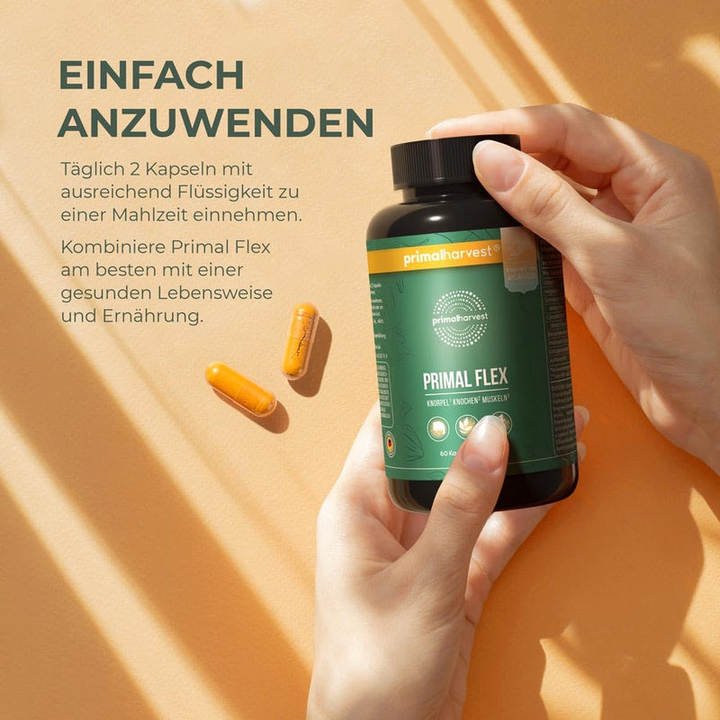 [Australia] - Primal Harvest® Joint Active Plus - 60 high-dose & laboratory-tested capsules with magnesium and vitamin C - hyaluronic acid, collagen original 