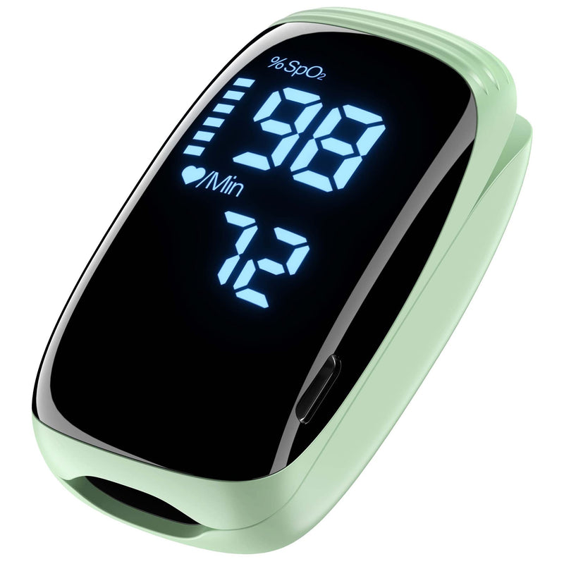 [Australia] - Oxygen Meter Finger Pulse Oximeter, Fingertip Blood Oxygen Saturation with Pulse Monitor Rechargeable, Accurate Fast Spo2 Reading for Home, Outdoor Sports, Wide Use (Green) 