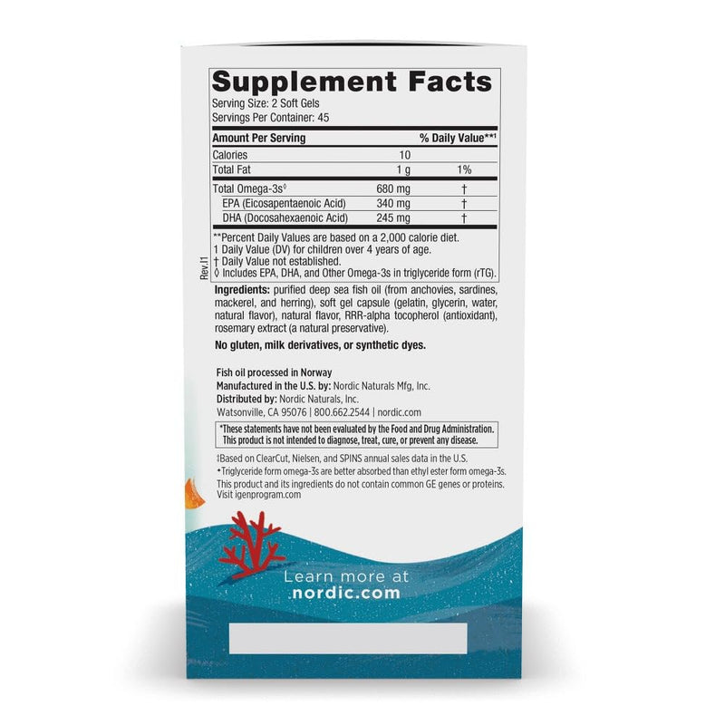 Nordic Naturals Ultimate Omega Jr., Strawberry - 90 Mini Soft Gels - 680 Total Omega-3s with EPA & DHA - Brain Health, Mood, Learning - Non-GMO - 45 Servings | 680mg total omega-3 for kids with EPA & DHA supports brain health, mood & learning. Strawber...