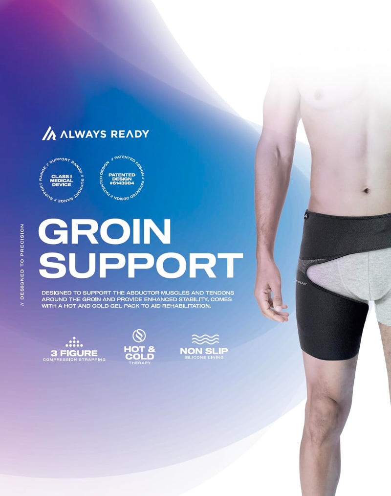 Always Ready Hip Brace for Sciatica Pain Relief with Hot & Cold Gel Pack, SI Belt/Sacroiliac Belt for Hip Pain, Adjustable Compression Wrap for Groin, Thigh, Leg & Hamstring, Men & Women (XS-S) XS-S