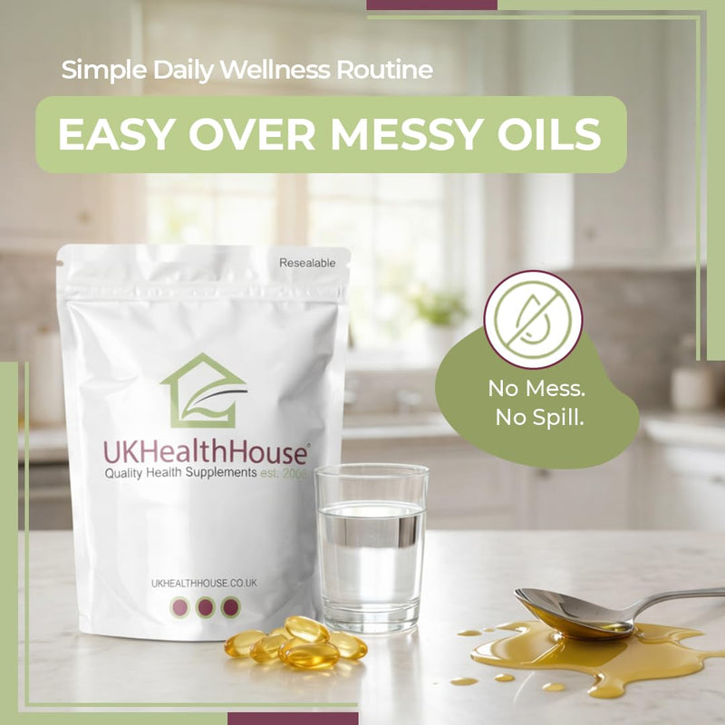 UKHealthHouse Evening Primrose Oil – EPO Capsules, 1000mg x 180 Softgels – High Strength Omega 6 GLA Content – Great for Skin, Immune System, Hormonal Pain, Hot Flushes & Women’s Health 180 count (Pack of 1)