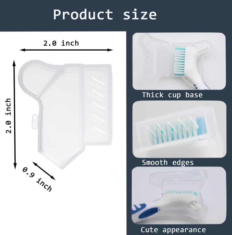 [Australia] - 3 Pcs Denture Brush Cover,Denture Brush Set with Air Vents - Protective Covers for Your Dental Care Accessories Providing Hygienic Protection for Home and Travel Use. 