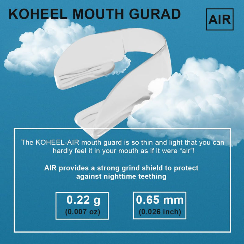 KOHEEL AIR Ultra Thin Mouth Guard for Teeth Grinding and Clenching, Comfort-Fit Night Guard, Stop Bruxism Dental Guard (Small, Count, 10) Small
