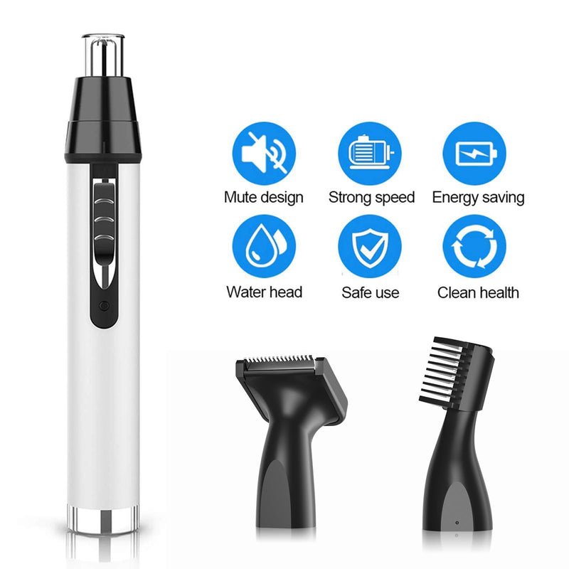 Ear and Nose Hair Trimmer for Women Men,2024 Rechargeable 2 in 1 Professional Painless Eyebrow & Facial Hair Trimmer with Powerful Motor