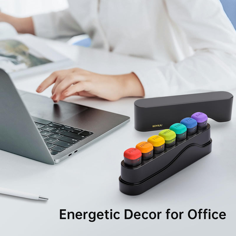 [Australia] - Weekly Pill Organizer 1 Time a Day, Detachable Pill Box 7 Day, Travel Pill Case, Once Daily Medication Dispenser, Week Pill Holder Container for Vitamin, Medicine, Supplement, Pillbox, Black 
