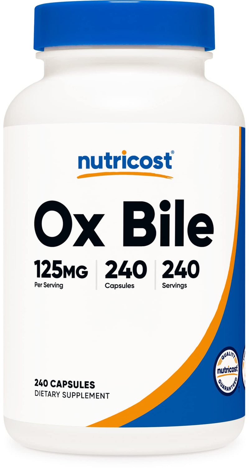 [Australia] - Nutricost ox bile capsules 125mg, 240 premium capsules - non-GMO, soy-free, gluten-free 
