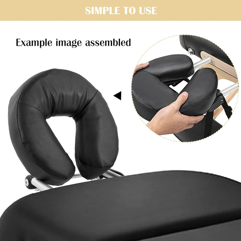 [Australia] - VARIPOWDER Adjustable Massage Table Face Cradle with Pillow Cushion Massage Table Bed Chair Headrest ＆ Face Pillow Massage Platform Head Rest Cushion Cradle for Salon Home Mattress Top Massage Kit Silver 