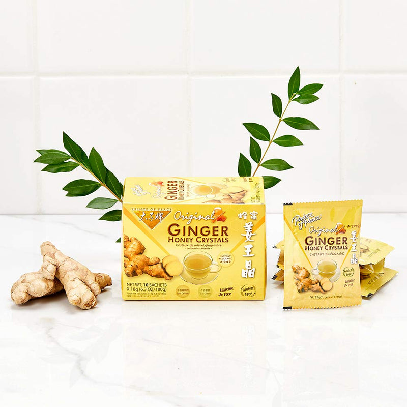 [Australia] - Prince of Peace Instant Ginger Honey Crystals, 2 Packs of 10 Sachets – Instant Hot or Cold Beverage – Easy to Brew Ginger and Honey Crystals 2 Pack 