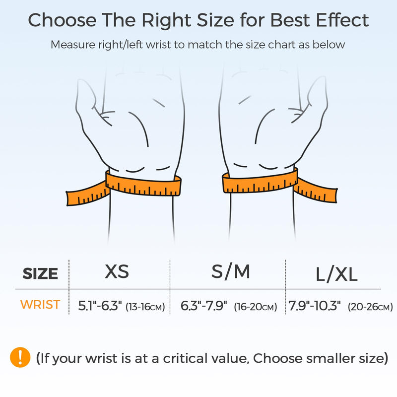 FREETOO Wrist Support Brace Left Hand for Tendonitis, Sprained Wrist, Strain, Pain Relief Wrist Splint for Carpal Tunnel, Arthritis, Wrist Immobilizer Fit Women and Men for Sleeping (S/M, Black/Grey) Left-Gray/Black S/M