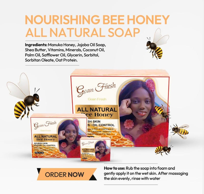 Honey Soap, Nourishing the Skin, Oil Control, Moisture, Cell Repair, Rich in Vitamins and Minerals, 7 FL OZ
