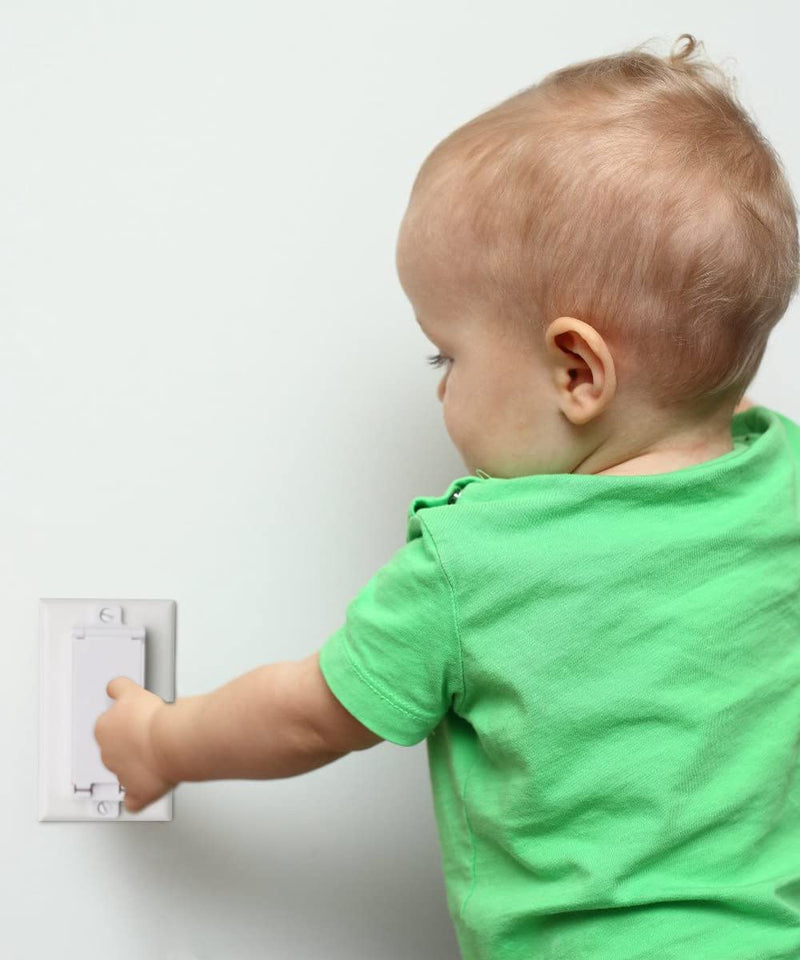 [Australia] - Light Switch Guard, ILIVABLE Child Proof Switch Plate Cover Prevents Kids or Accidental Turned On/Off Switch While Allowing Access (White, 2 Pack) 