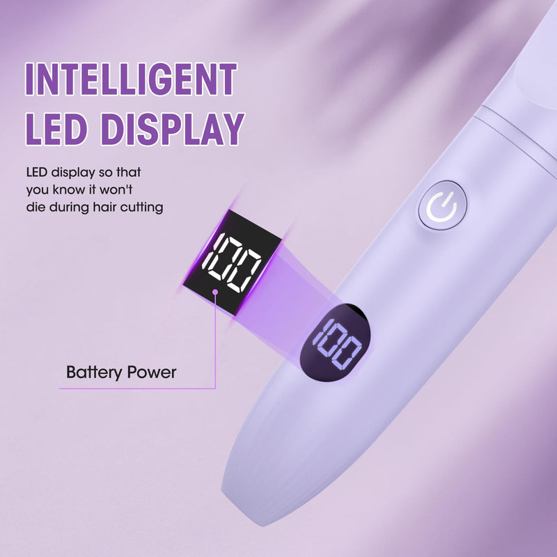 [Australia] - Lanumi 3 in 1 Bikini Trimmer for Women Rechargeable Electric Razors Wet/Dry Pubic Body Hair Trimmer Facial Hair Remover IPX6 Waterproof LCD Display Purple 