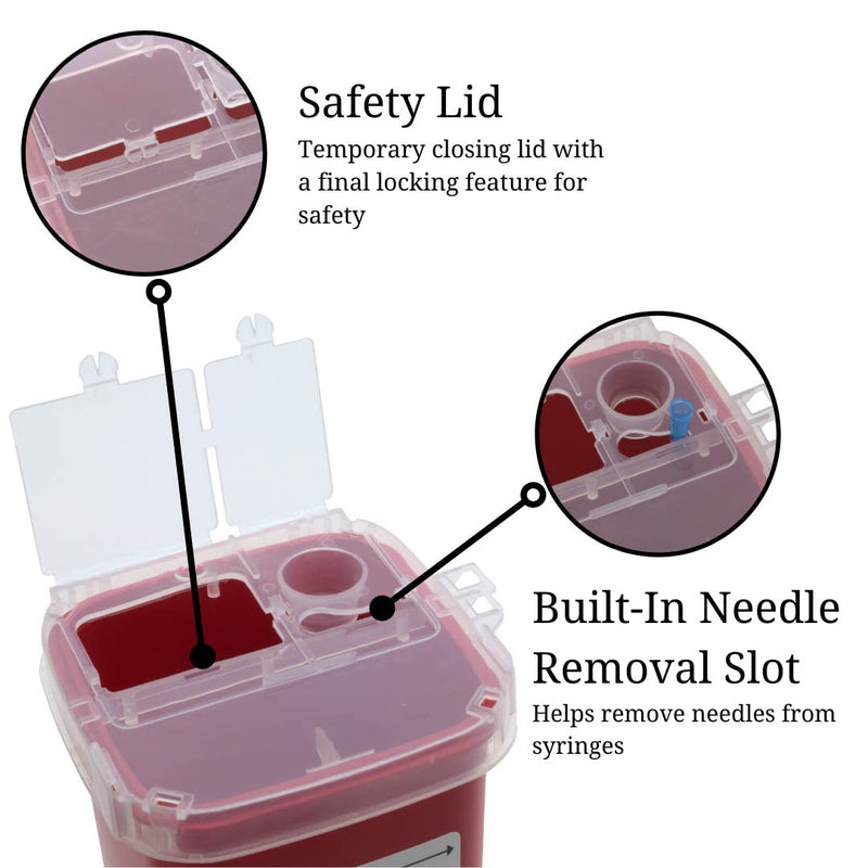 [Australia] - 1 Quart Size Sharps and Needle Container. Integrated Needle unwinder 