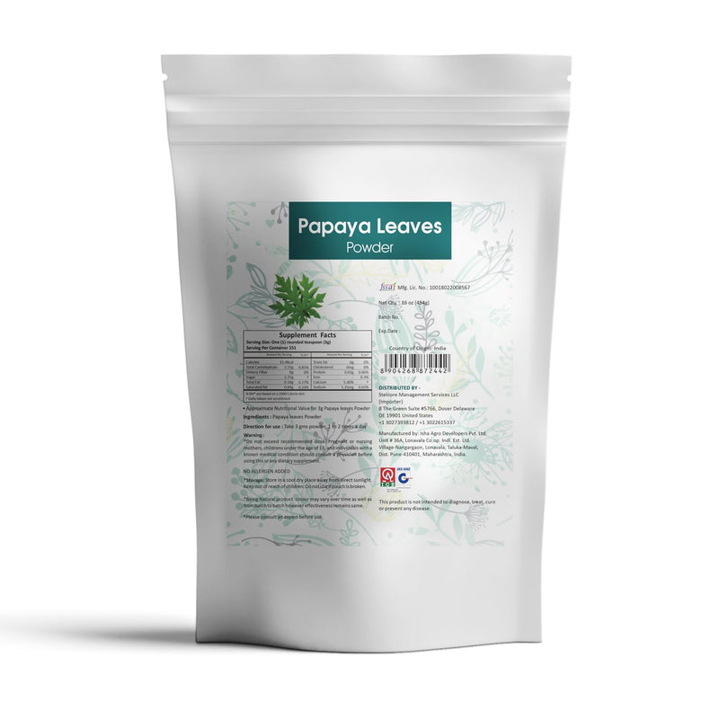[Australia] - Papaya Leaf Powder Dried Leaves Carica Papaya Herbal Supplement 16 Ounce | 454 gram 