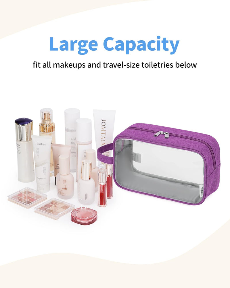 Narwey Travel Duffel Bag with shoulder strap + Clear Makeup Bag Travel Toiletry Bags