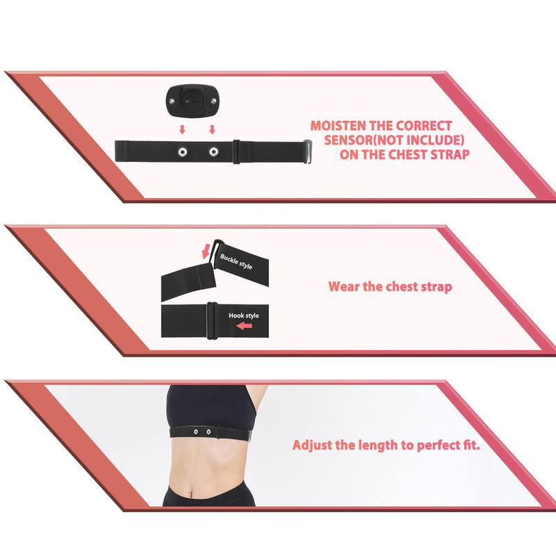 [Australia] - FITCENT Heart Rate Monitor Chest Replacement Strap Compatible with Polar H10 H9 H7, Adjustable Soft HR Belt Work for Polar Heart Rate Sensor Black 