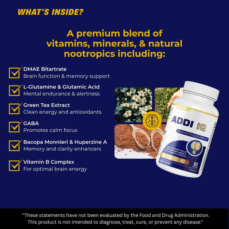 [Australia] - Focus & Memory Brain Booster | Nootropic for Clarity, Concentration, & Alertness | Includes Thiamin, Chromium, Magnesium & Herbal Extracts 