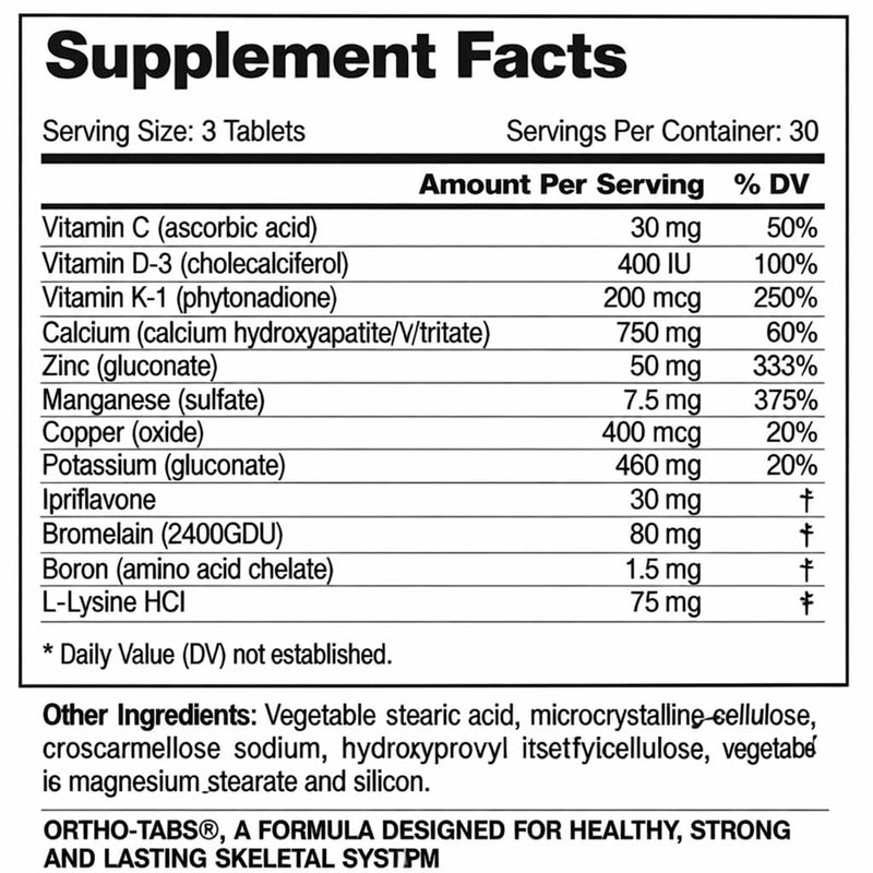 Ortho-Tabs®, Vitamin and Mineral Supplement for Bone Health*