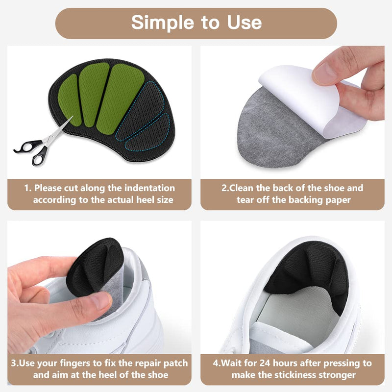 [Australia] - Flintronic 2 pairs of sneaker repair patches, heel patches, shoes heel repair sneakers, leather heel protection, heel pad repair for most types, black black-2 pairs 