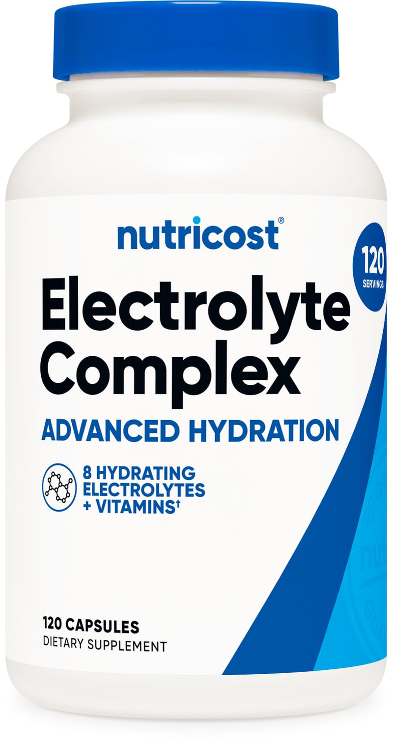 [Australia] - Nutricost Electrolyte Complex Advanced Hydration (120 Capsules) - 8 Hydrating Electrolytes & Vitamins, Gluten Free, Non-GMO, Vegetarian 120 Count (Pack of 1) 