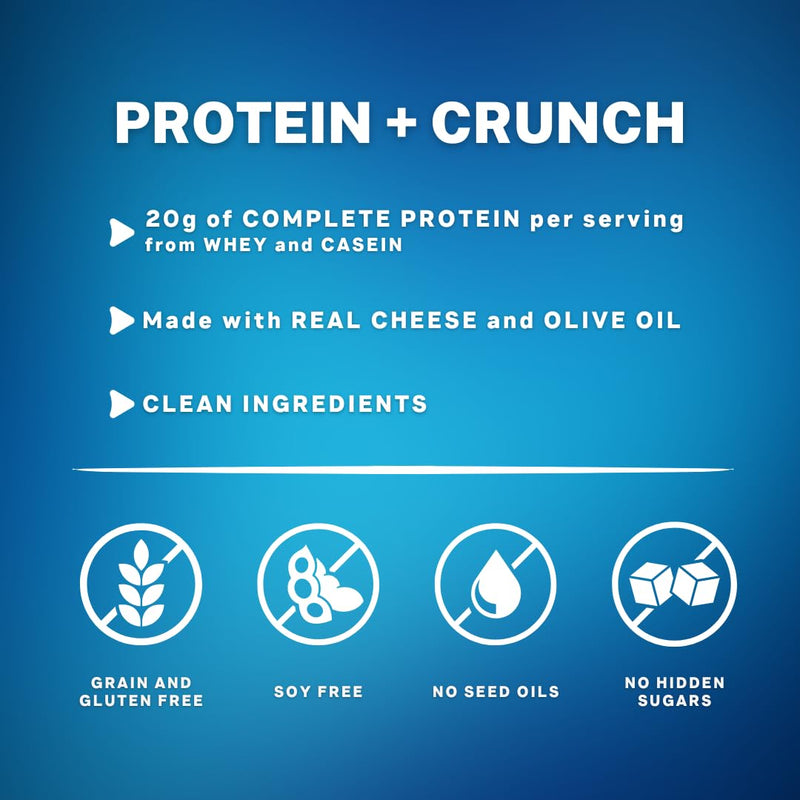 [Australia] - Sendy’s Protein Puffs, Protein Cheese Puffs | High Protein Snack, Keto Snack, Low Carb, Gluten Free, 20g Protein, 1g Carbs | White Cheddar, 6 Pack 
