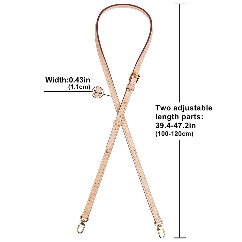 Genuine Vachetta Leather Strap Replacement Adjustable Crossbody Handbag Shoulder Purse Strap for Speedy Bags(APRICOT-Width:0.43in,Adjustable Length:39.4-47.2in) Apricot-width:0.43in&adjustable Length:39.4-47.2in