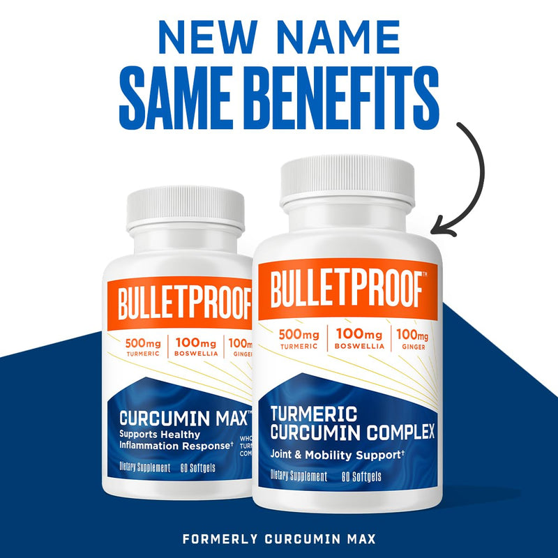 [Australia] - Bulletproof Turmeric Curcumin Complex Inflammation Response Softgels, 60 Count, Keto Supplement for Joint and Inflammation Support, Antioxidant Support, Packaging May Vary 