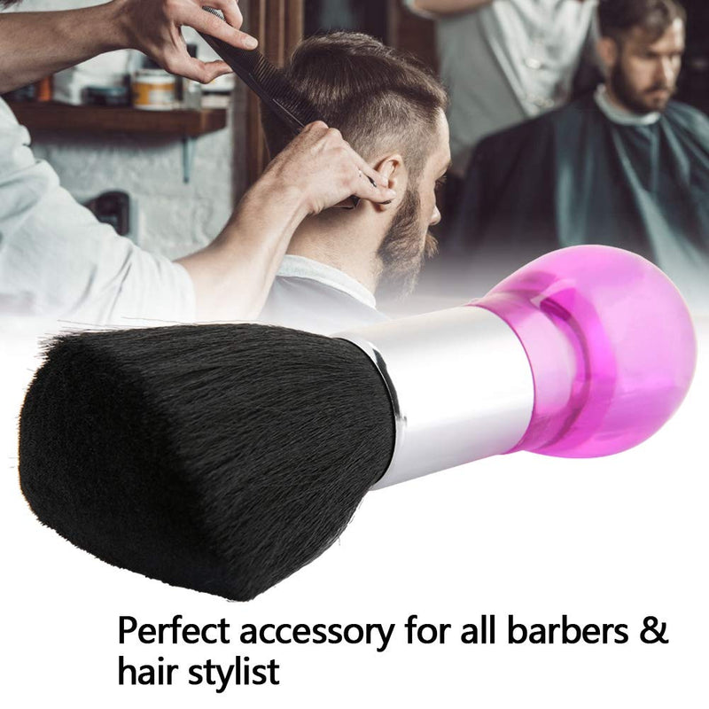 2 Colors Professional Neck Face Duster Brush Barber & Salon Hair Clean Hairbrush Cutting Comfortable Grip Hairdressing Styling Tool () Pink