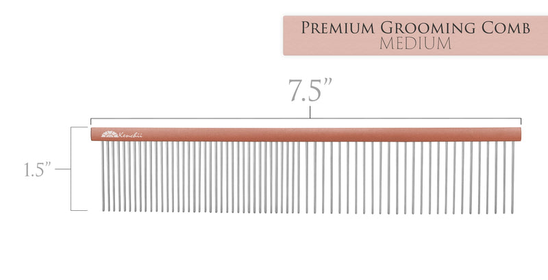 Kenchii Premium Satin Rose Gold Grooming Combs (Medium) Medium