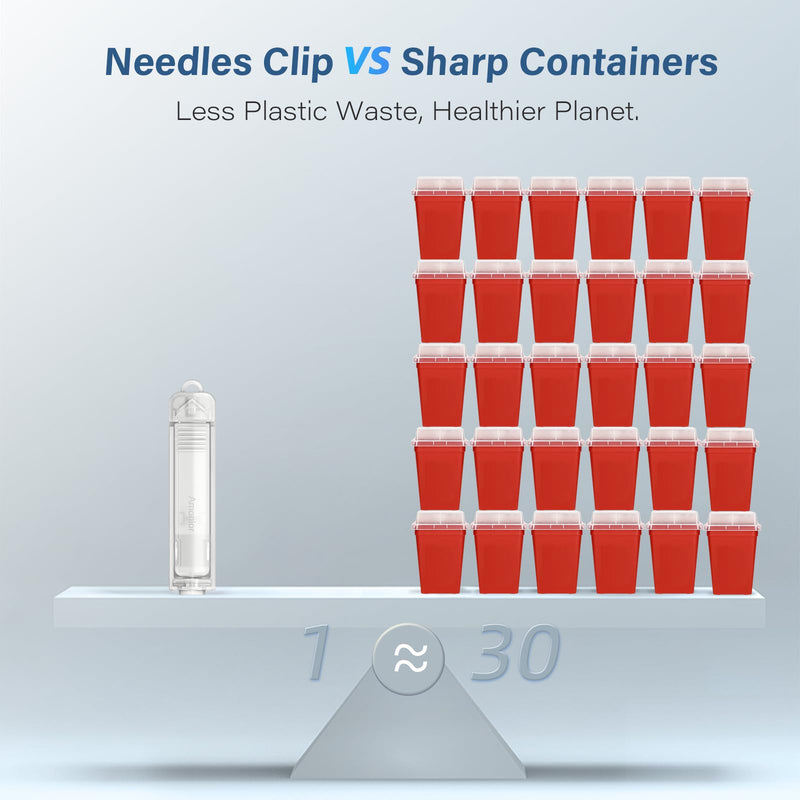 [Australia] - Sharps Container, FSA/HSA Eligible Needles Clip for Syringes with Needle Sharps Containers for Home and Travel Use (1 Pack) Standard Transparent 1 