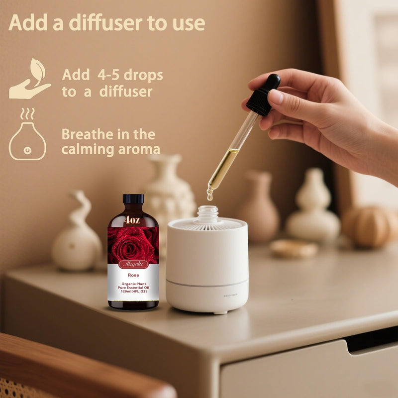 [Australia] - Rose Fragrance Oil-Rose Essential Oil 4.33oz (130ml)-100% Pure Natural Scent for Diffusers, Candles, Soap Making & Aromatherapy-Relaxing Home & Gift Essential Oil for Bath, Massage Rose 4.33 Fl Oz (Pack of 1) 