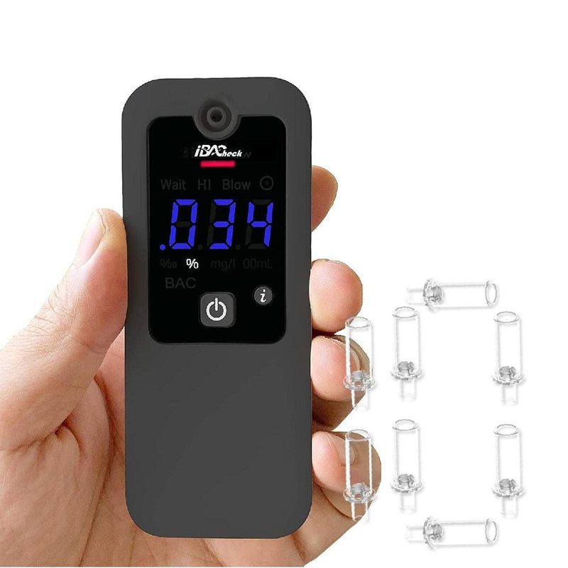 Rechargeable Breathalyzer and Last 200 Test After Full Charged, 10 Memories and LED Display Black 088