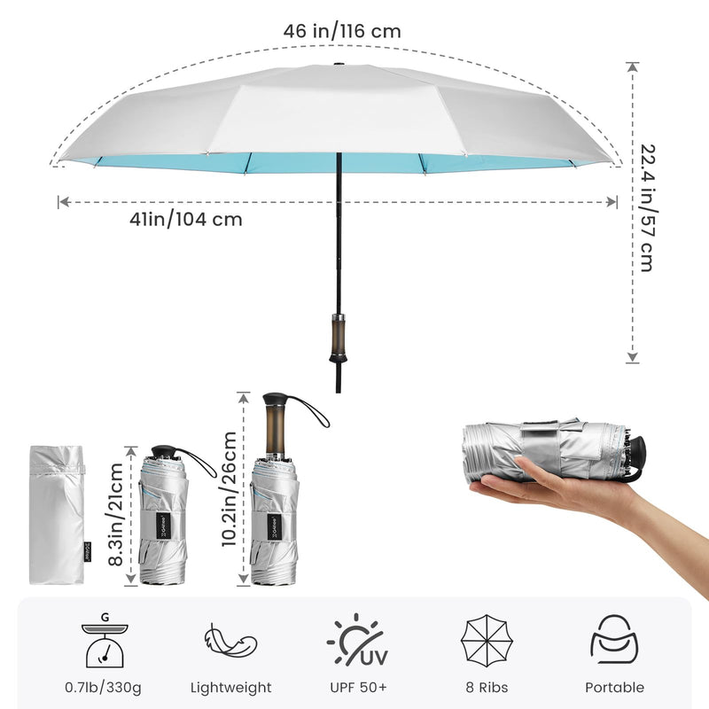 G4Free 40 Inch Mini Ultralight Umbrella + 46 Inch Mini Travel Umbrella with Retractable Handle