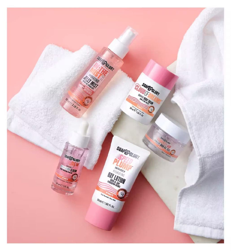 Soap & Glory Daily Dew Instant Hydrating Face Serum - Thirst Quenching Vitamin B5, Rosewater + Hyaluronic Acid Serum - Lightweight, Fast Absorbing Vegan Moisturizing Treatment (30ml)