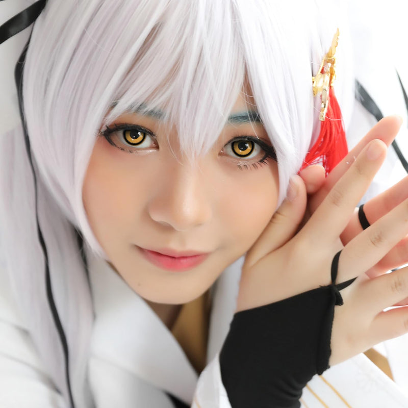 [Australia] - Colored yellow 'Lunatic Sun' contact lenses from 'Evil Lens' for Carnival Halloween 1 pair of yellow Crazy Fun contact lenses with case without strength 