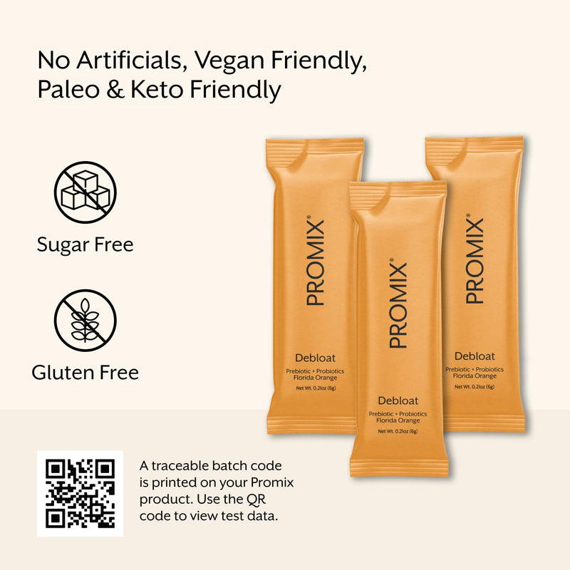 [Australia] - ProMix Nutrition Debloat Prebiotics and Probiotics with Baobab - Rich in Vitamin C, Bloating Relief, Immune Support - Orange - 30 Servings (Pack of 30) Florida Orange 0.17 Ounce (Pack of 30) 