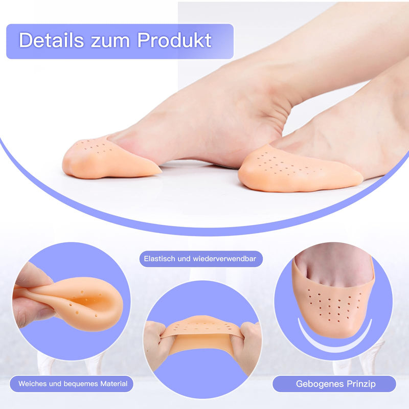 [Australia] - ZYNERY 6 pairs of silicone toe protectors, ballet pointe shoes protectors, gel toe caps, pointe shoes protectors, ballet shoes silicone toe pads, ballet toe pads for ballet shoes 