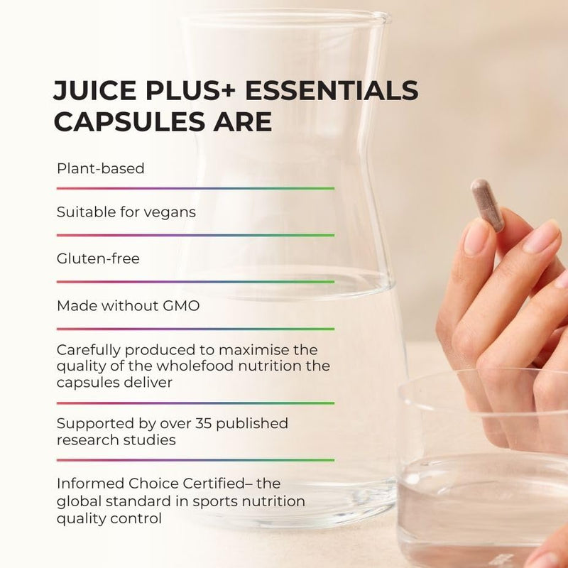 JuicePlus+ Berry Blend - Vegan Whole Food Vitamins - 1 Bottle (60 Servings) | Gluten-Free, Non-GMO & Kosher with Concord Grape, Blueberry & Cranberry; convenient whole-food berry blend