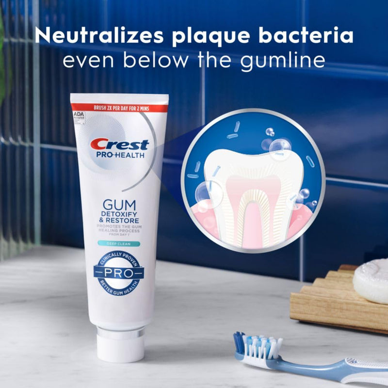 [Australia] - Crest Pro-Health Gum Detoxify and Restore Deep Clean Toothpaste, 4.6 Ounce (Pack of 3), Anticavity, Antibacterial Flouride Toothpaste, Clinically Proven, Gum and Enamel Protection 