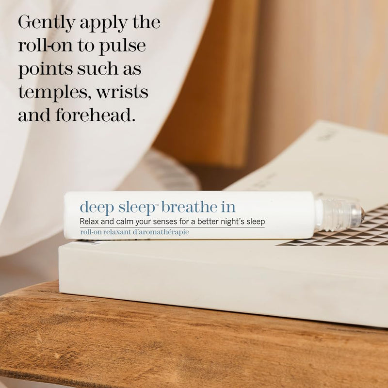 This Works Deep Sleep Breathe in Roll-On 0.27 fl oz - Sleep & Tension Aid | Natural roll-on with Lavender, Camomile & Vetivert; glide onto pulse points to unwind and ease tension Breath In Set
