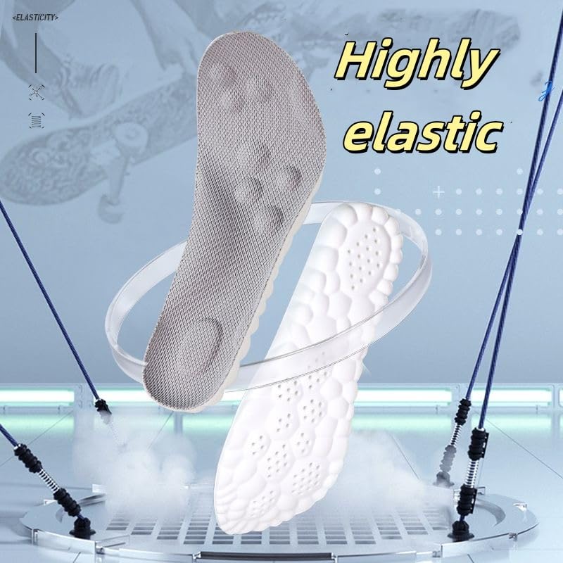 [Australia] - Insoles for Women Man,Cloud Soles for Men Women,4D Cloud Soles for Men,Anti Fatigue, Shock Absorption, Foot Pain Relief (Gray, S) Gray Gray:Men: 6.5-7.5/Women: 8-9 